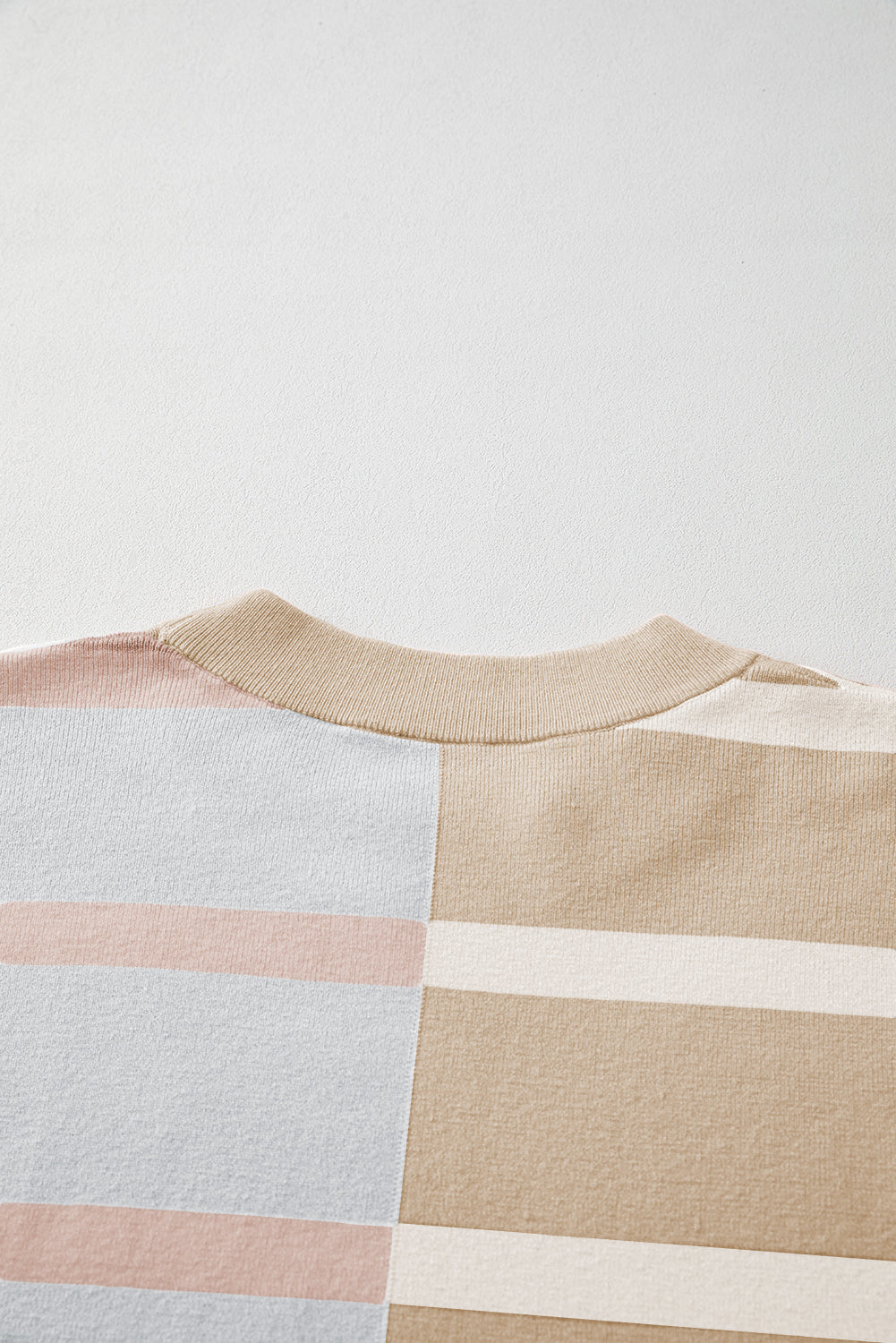 Khaki Stripe Exposed Seam Loose Sweatshirts