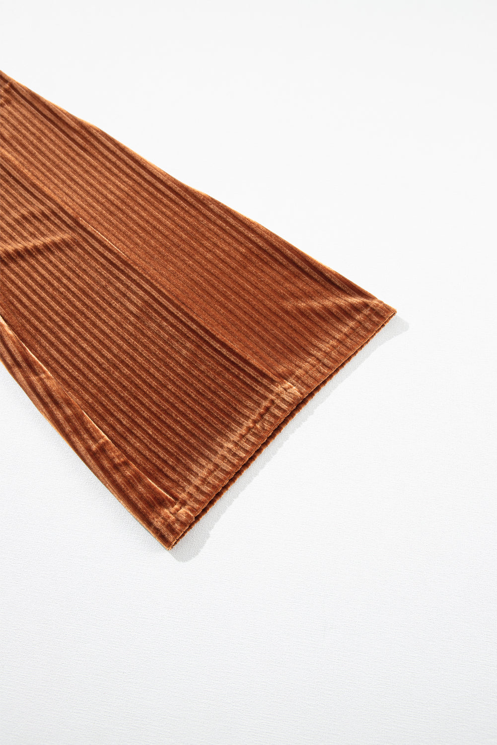 Chestnut Solid Color High Waist Corduroy Flare Pants