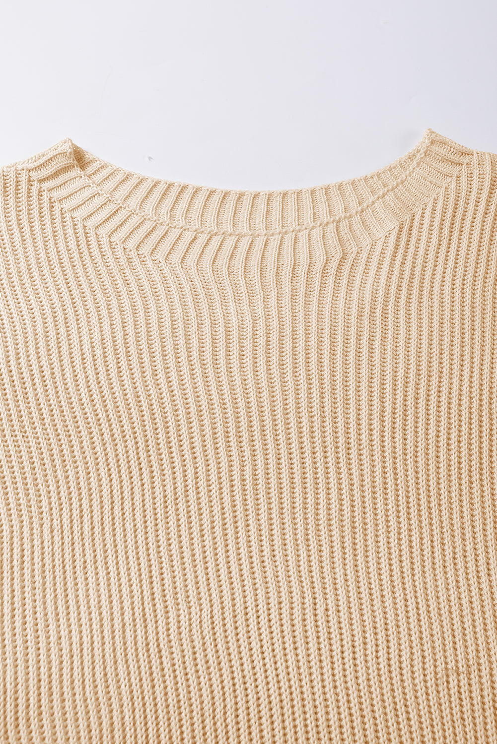 Apricot Side Slit Short Sleeve Oversized Sweater